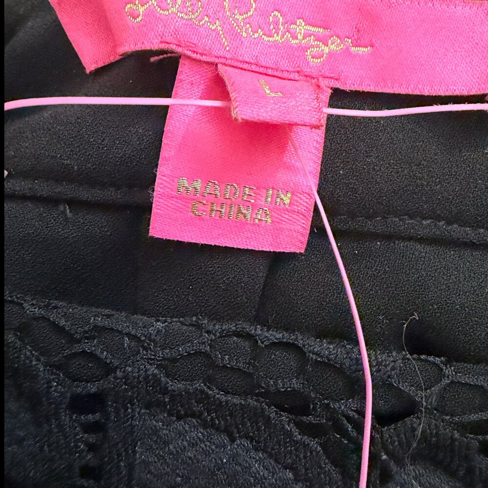 still Nwt Lilly Pulitzer Black Lace Pencil Skirt - Picture 3 of 3